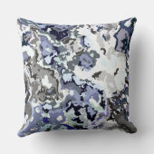 青と灰色の抽象芸術 クッション (裏面)