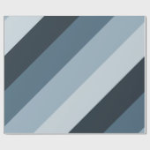 青と灰色の斜ストライプのめ |長さ |カスタム ラッピングペーパー (フラット)