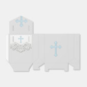 青と灰色の最初の聖餐式 フェイバーボックス (折り畳みなし)