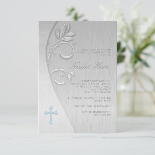 青と灰色の最初の聖餐式 招待状 (スタンド正面)