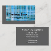 青と灰色の格子状のカスタム名刺 名刺 (正面/裏面)