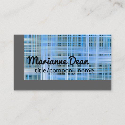 青と灰色の格子状のカスタム名刺 名刺 (正面)