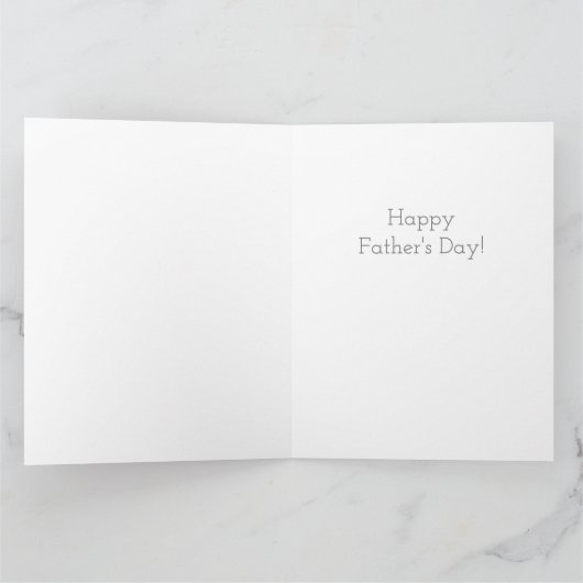青と灰色の父の日にあなたの写真 カード (内部)