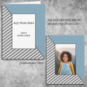 青と灰色の父の日にあなたの写真 カード