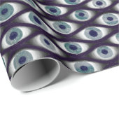 青と灰色の目のパターンのラッピング紙 ラッピングペーパー (ロールコーナー)