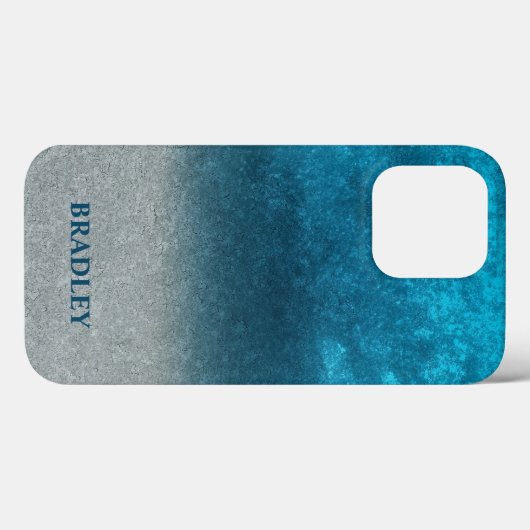 青と灰色の背景 Case-Mate iPhoneケース (裏面 (横))