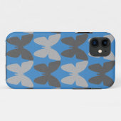 青と灰色の蝶のパターン Case-Mate iPhoneケース (裏面(横))