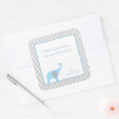 青と灰色の象の赤ちゃんシャワー好意トリート スクエアシール (封筒)