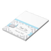 青と灰色の象の赤ちゃんシャワー |キャンディトッパー ノートパッド (回転)