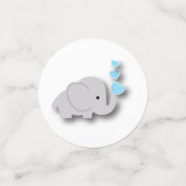 青と灰色の象🐘 |赤ちゃんシャワー コンフェッティ (スモール正面)