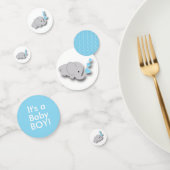 青と灰色の象🐘 |赤ちゃんシャワー コンフェッティ (グループ)