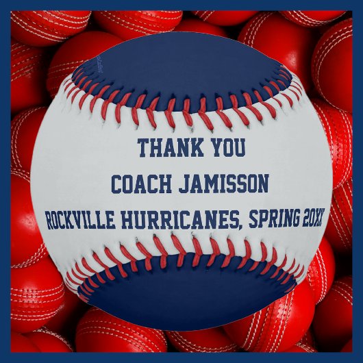 青と灰色の野球、コーチに感謝 野球ボール