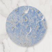 青と灰色の霜降りモノグラムの フェイバータグ (裏面)