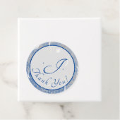 青と灰色の霜降りモノグラムの フェイバータグ (インサイチュ)