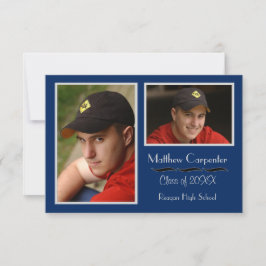 青と灰色の2枚のフォトコラージュ- 3x5 Gradの発表 招待状