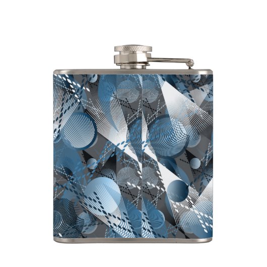 青と灰色。抽象化。 フラスク (裏面)