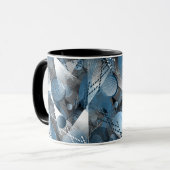 青と灰色。抽象化。 マグカップ (正面左)