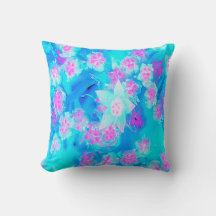 青と熱いピンクの多肉質の水中セダム