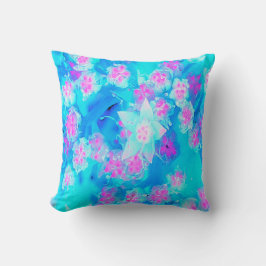 青と熱いピンクの多肉質の水中セダム クッション