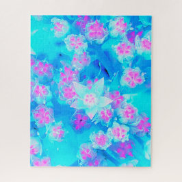 青と熱いピンクの多肉質の水中セダム ジグソーパズル