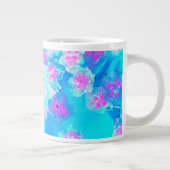 青と熱いピンクの多肉質の水中セダム ジャンボコーヒーマグカップ (右)