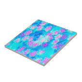 青と熱いピンクの多肉質の水中セダム タイル (側面)