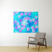 青と熱いピンクの多肉質の水中セダム タペストリー (インサイチュ(横))