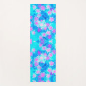 青と熱いピンクの多肉質の水中セダム ヨガマット (正面)