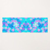 青と熱いピンクの多肉質の水中セダム ヨガマット (正面(横))