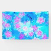 青と熱いピンクの多肉質の水中セダム 横断幕 (横)