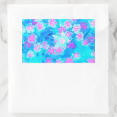 青と熱いピンクの多肉質の水中セダム 長方形シール (バッグ)