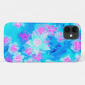 青と熱いピンクの多肉質の水中セダム Case-Mate iPhoneケース (裏面(横))