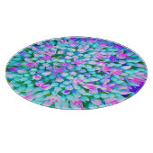 青と熱ピンク多肉性セダム花詳細 カッティングボード (角)