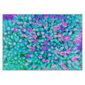 青と熱ピンク多肉性セダム花詳細 カッティングボード (正面)
