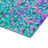 青と熱ピンク多肉性セダム花詳細 カッティングボード (角)