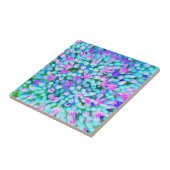 青と熱ピンク多肉性セダム花詳細 タイル (側面)