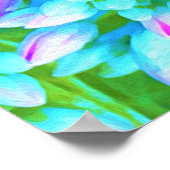 青と熱ピンク多肉性セダム花詳細 ポスター (角)