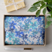 青と王室のターコイズガーデンフラワー 薄葉紙 (ギフト)