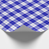 青と王室の白の格子模様のラッピング紙 ラッピングペーパー (角)