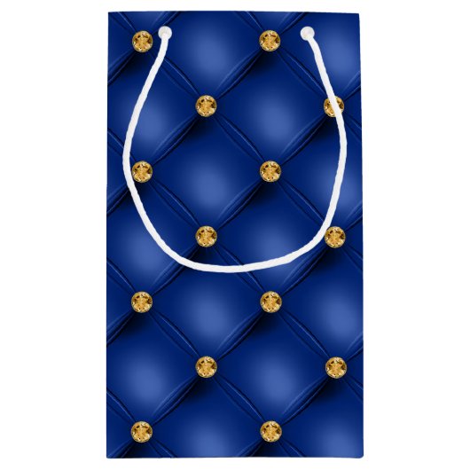 青と王室の金ゴールドタフテッドスモール抱き枕 スモールペーパーバッグ (裏面)