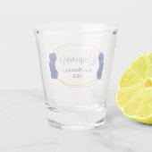 青と王室の金ゴールド幾何学模様キンセニェラ ショットグラス (裏面)