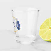 青と王室の金ゴールド幾何学模様キンセニェラ ショットグラス (右)