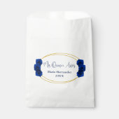 青と王室の金ゴールド幾何学模様キンセニェラ フェイバーバッグ (正面)