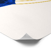 青と王室の金ゴールド幾何学模様キンセニェラ ポスター (角)