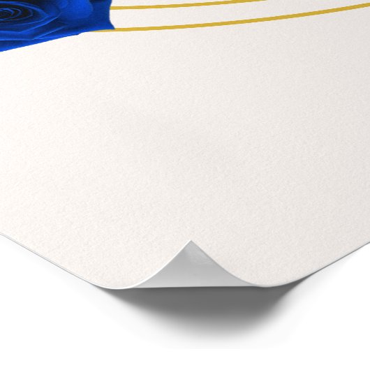 青と王室の金ゴールド幾何学模様キンセニェラ ポスター (角)