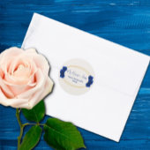 青と王室の金ゴールド幾何学模様キンセニェラ ラウンドシール