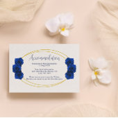 青と王室の金ゴールド幾何学模様 エンクロージャーカード