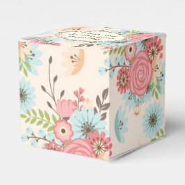 青と珊瑚のフローラ結婚式の引き出物ギフトボックス フェイバーボックス