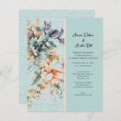 青と珊瑚のヴィンテージ結婚の花 (正面/裏面)