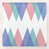 青と珊瑚の三角形 ガラスコースター (正面)